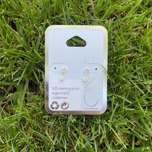 Safety Pin Sterling Silver Stud earrings